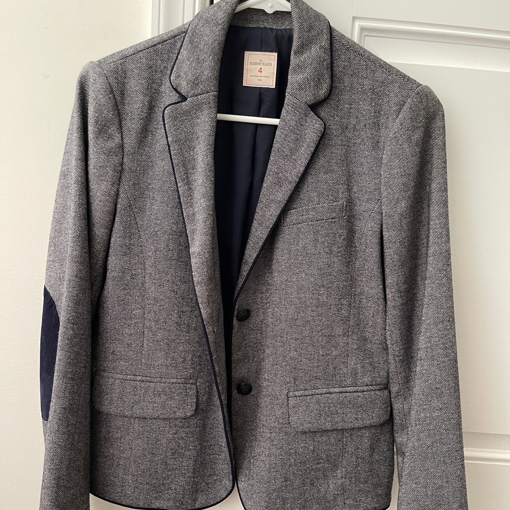 Navy blue and gray women’s blazer
